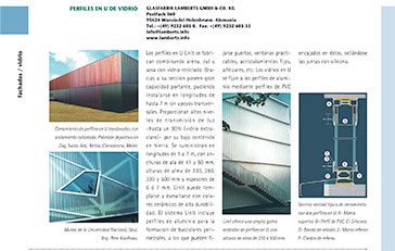  fachadas / vidrio: Perfiles en U de vidrio de Glasfabrick Lamberts GmbH & Co. KG